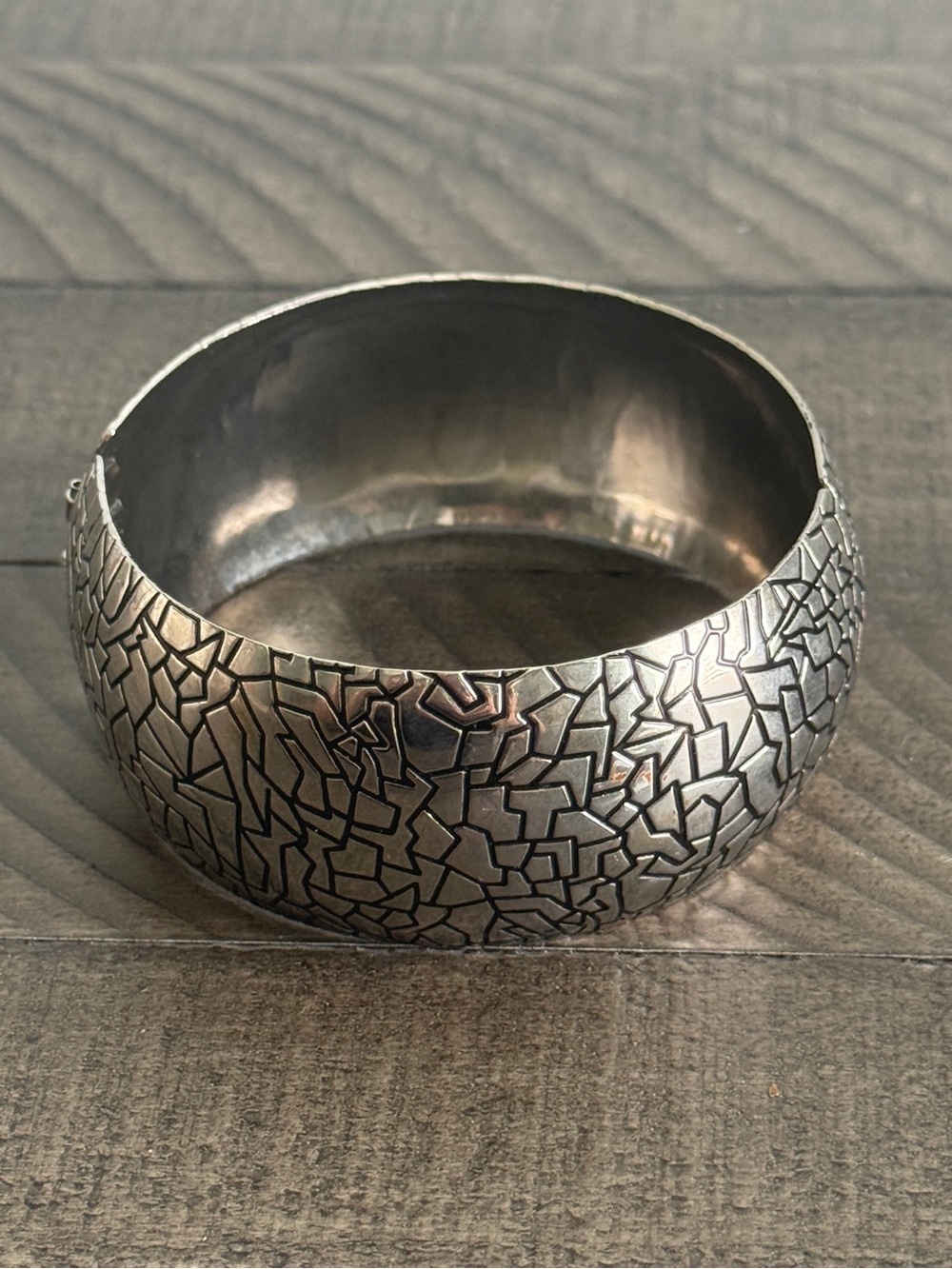 Silver-Tone Mosaic Bangle Bracelet - Women's Jewelry